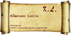 Kőmives Leila névjegykártya